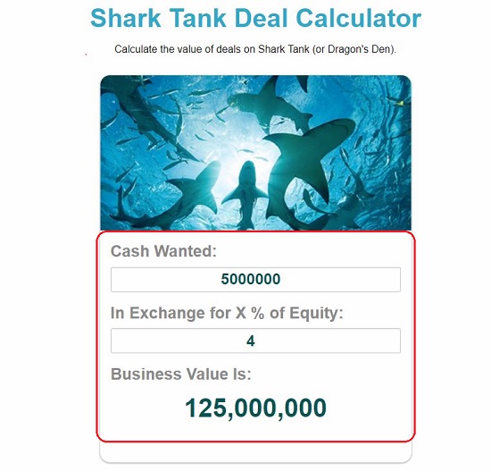 Shark Tank Deal Calculator