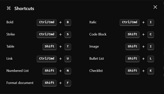 Shortcuts