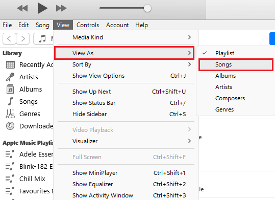 View As Songs
