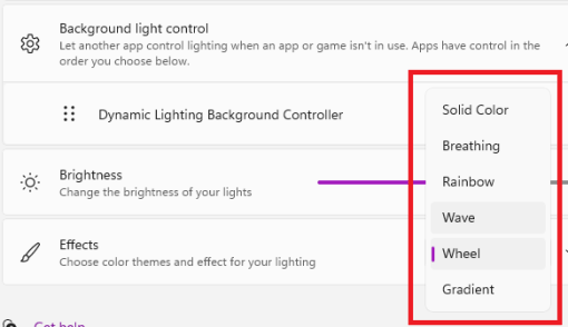 Dynamic Lightning RGB Bhavior