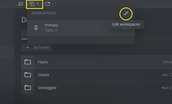Edit workspaces