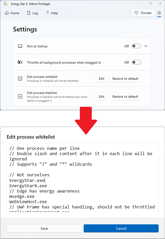 Energy Star X Whitelist