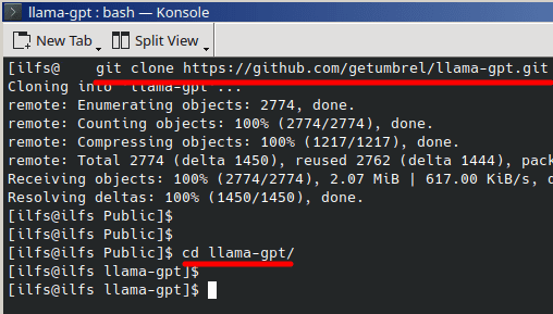 Git Clone LlamaGPT