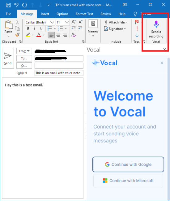 Voice Recording Option