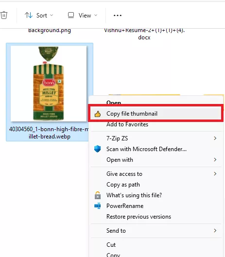 Copy Thumbnail of Files on Windows