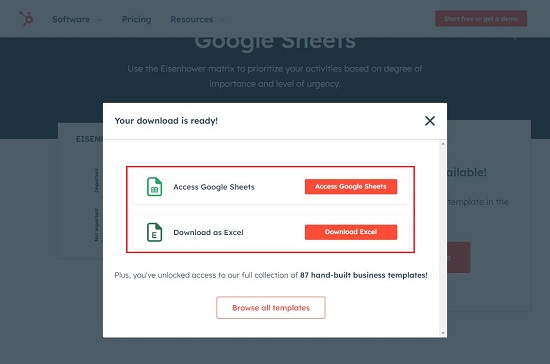 Hubspot Eisenhower Matrix Template 