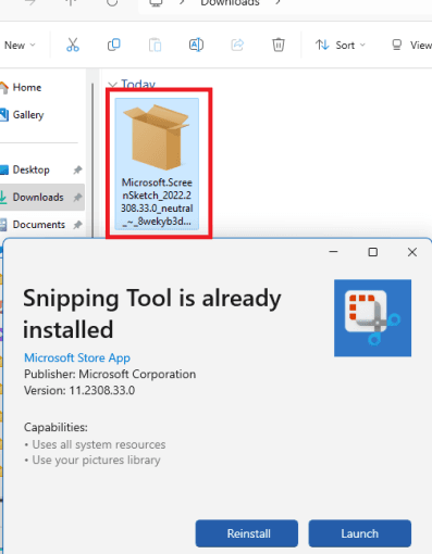 Manually Install Snipping Tool