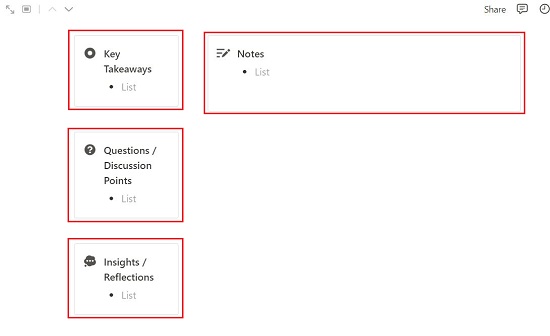 Notes sections