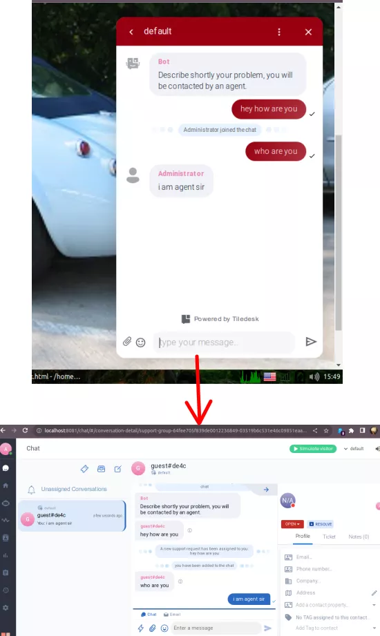 Tiledesk Chat at backend