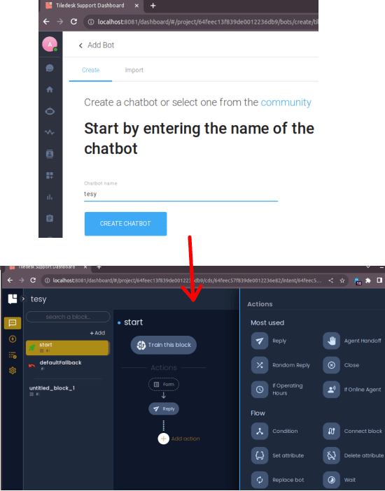 Tiledesk Create Chatbot