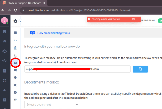 Tiledesk Email Ticketing