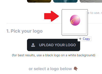 Upload logo to logomeld