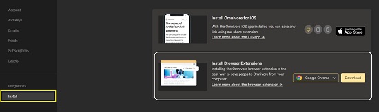 Install Omnivore extension