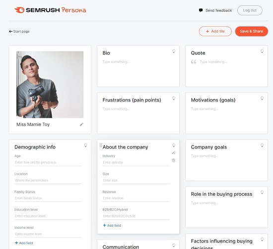 Semrush Buyer Persona Generator