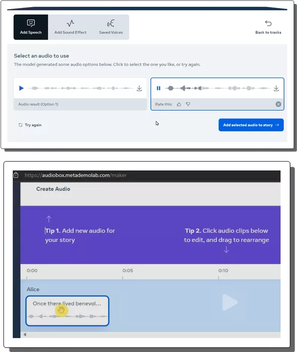 Add story audio to timeline