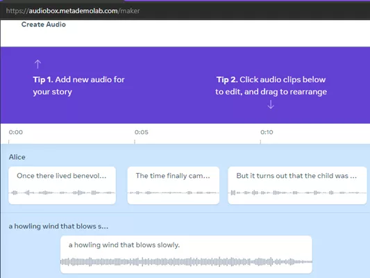 Audiobox Audio Story Generator