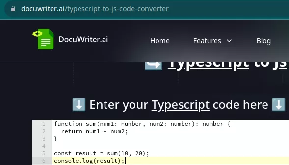 Docuwriter.ai Input Code