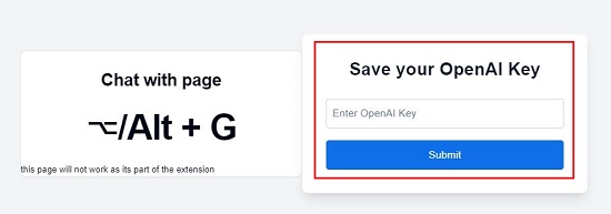 Paste Open AI key