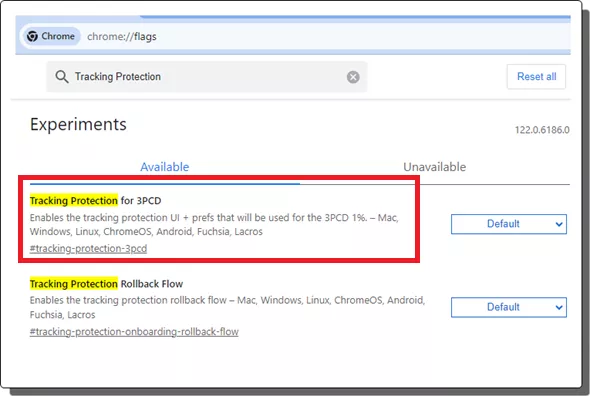 Tracking Protection 3PCD Flag in Google Chrome