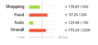 The categorised expenses system in Buxfer.