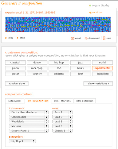 The easy to use interface of Wolfram Tones.