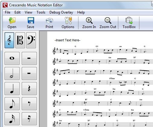 Crescendo Music Notation Editor