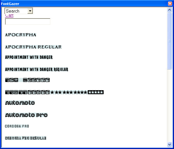 FontGazer default window