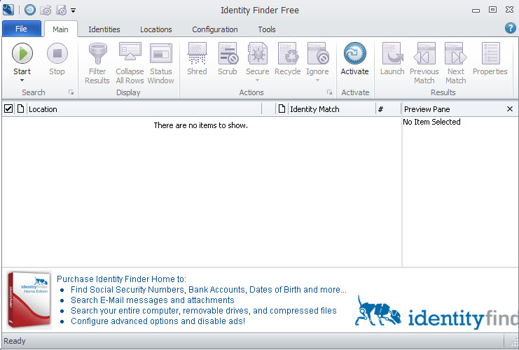 Identity Finder advanced default