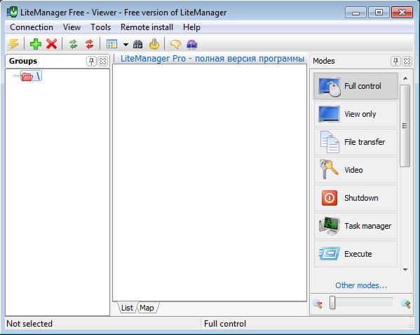 LiteManager Free default window