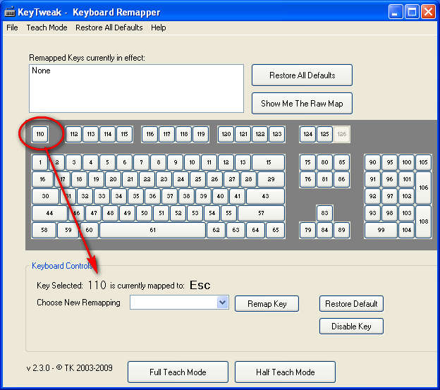 KeyTweak changing key