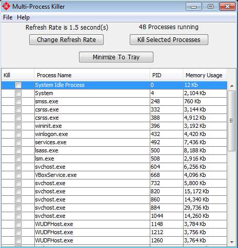 Multi-Process Killer default window