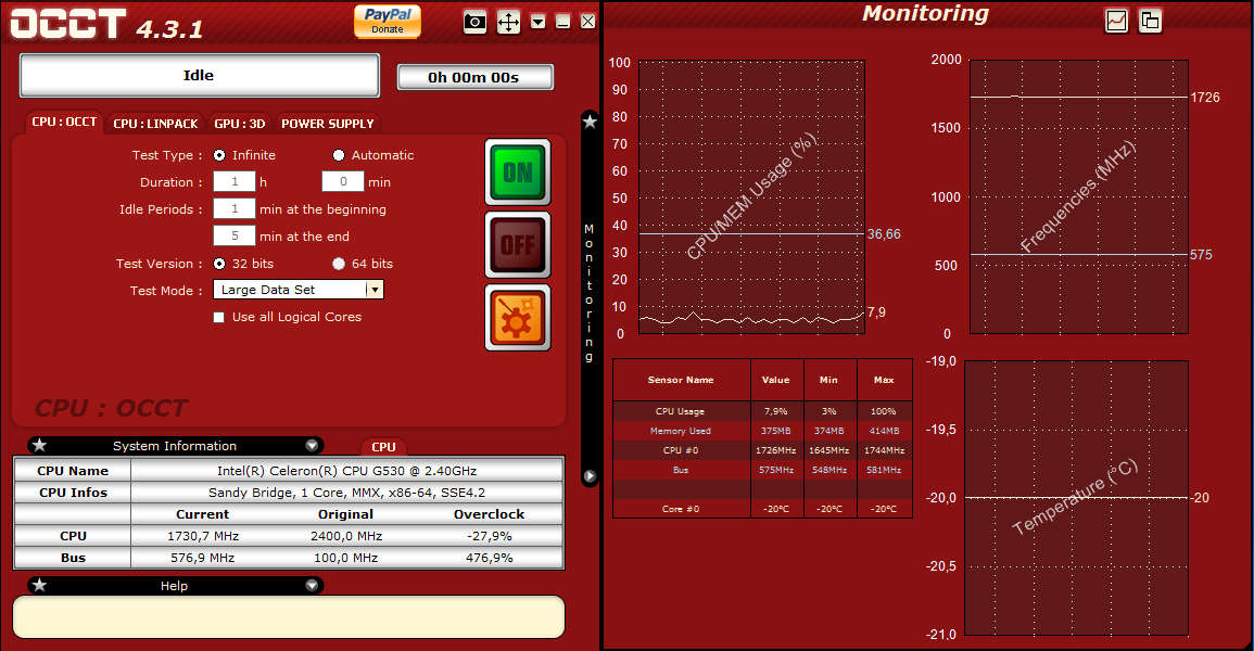 OCCT default window