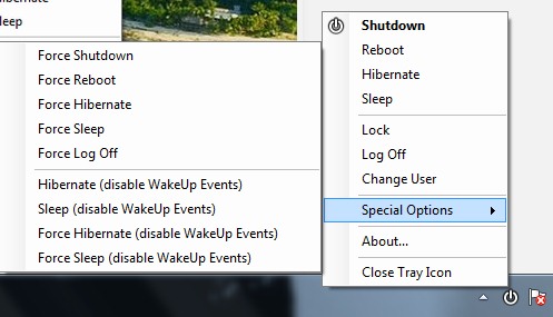 NPowerTray- power options