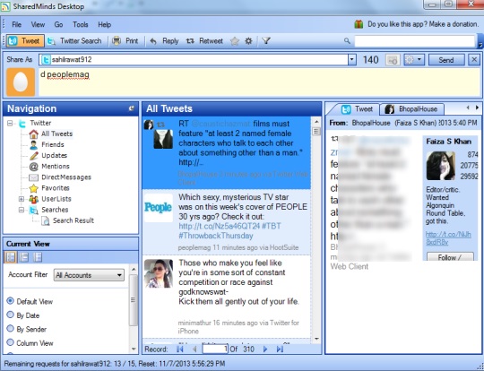 SharedMinds Desktop- interface