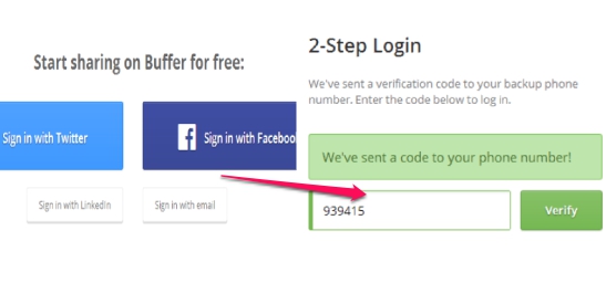 two factor authentication in Buffer