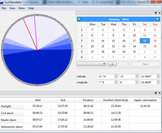 SunCalculator- interface