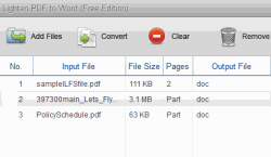 Lighten PDF to Word (Free Edition)