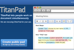 TitanPad- free online text editor with real-time collaboration