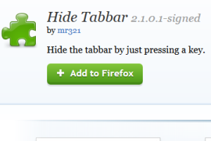 hide the tabs using a hotkey in Firefox