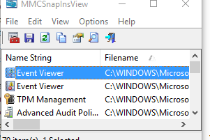 view all MMC snap-ins installed on your PC