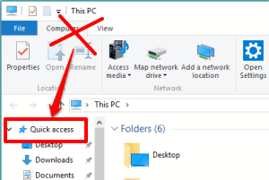 remove Quick Access from Windows 10 File Explorer