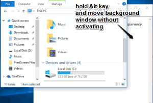 how to move background window without activating it