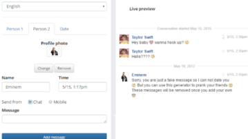 fake Facebook chat