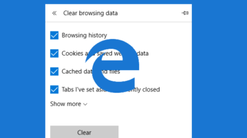 automatically clear browsing data on exit in microsoft edge