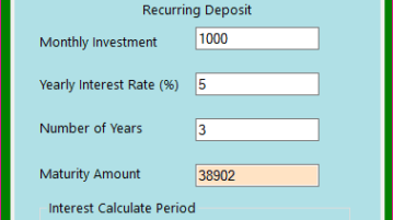 Recurring Deposit Calculator