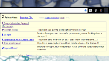 how to Write Private Notes about Facebook, Twitter Profiles in Chrome