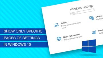 show specific pages in windows 10 settings