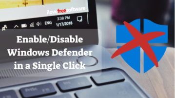 How to Enable, Disable Windows Defender in a Single Click