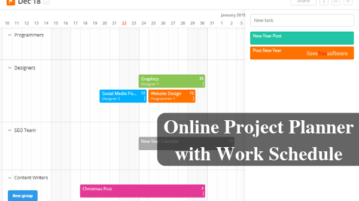 Online Interactive Project Planner with Work Schedule for Small Teams