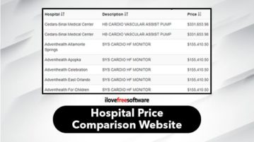 free hospital price comparison website